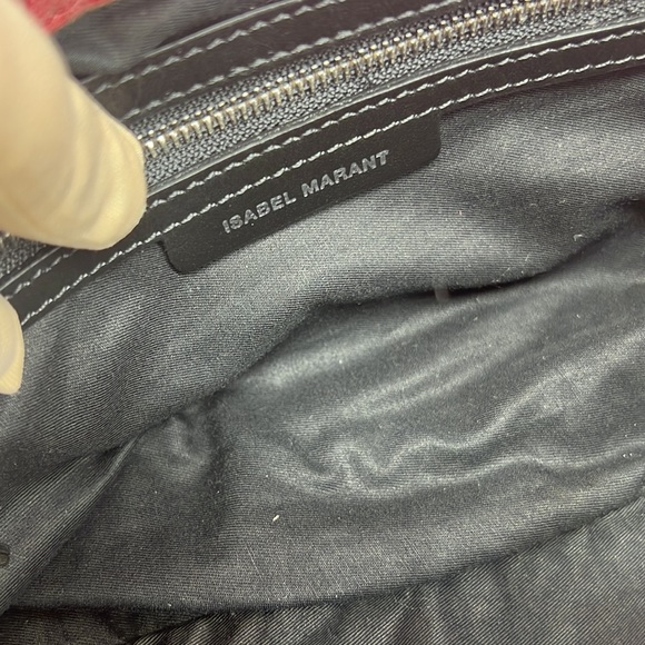 Isabel Marant NWT Merine Quilted Denim Shoulder  Crossbody Bag Pink - Picture 12 of 16